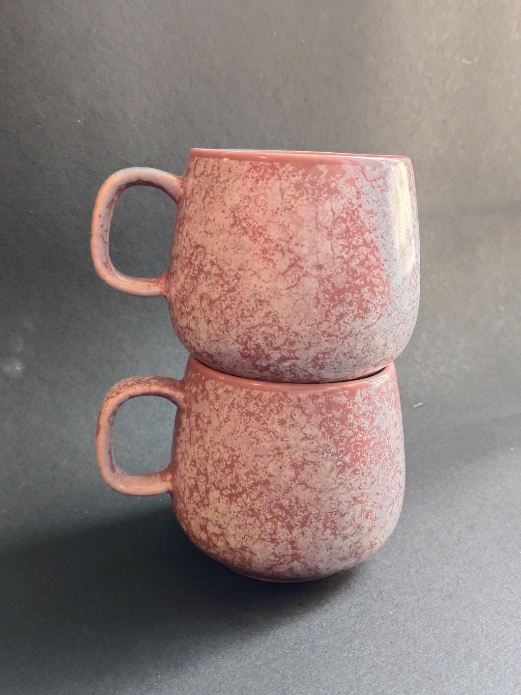 Ceramic Coffee Cups|Clay glazed pottery| Set of 2| Pink